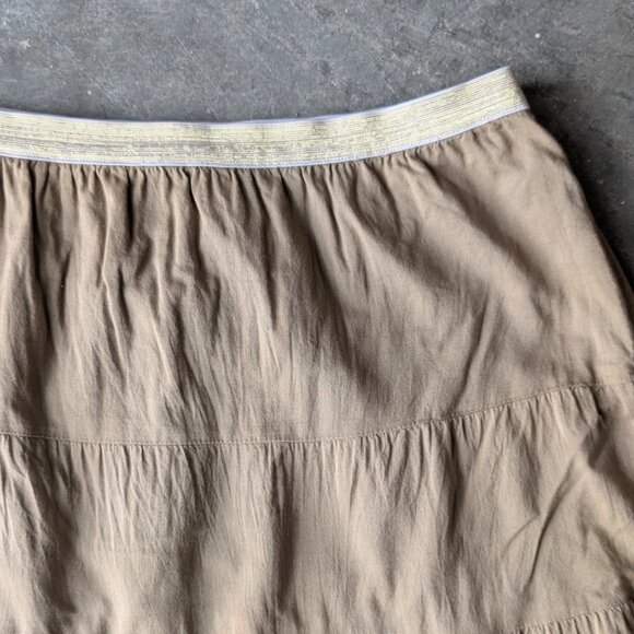 Roxy Brown Tiered Flowy A-Line Boho Festival Maxi Skirt large - Picture 3 of 7